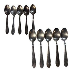 BMF 90 Teaspoons Silver Plated Lot Of 10 Ornate Collectible Flatware Vintage